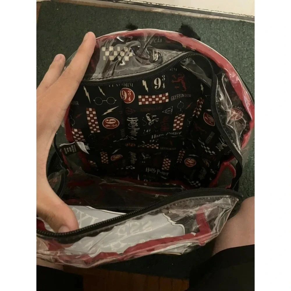 Harry Potter Bioworld Hogwarts Express 9 3/4 Clear Plastic Backpack